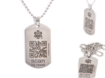 sos dogtag hanger rvs groot (111a)